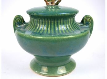 Green Glazed Art Deco Ceramic Lamp