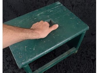 Sweet Vintage Green Step Stool With Hand-Hold Farm Fresh