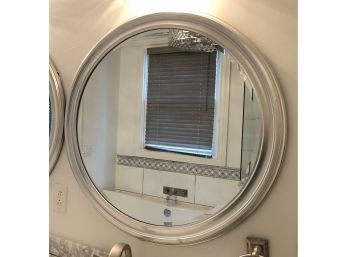 2/2 Large Round Silver Framed Mirror