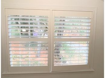 A Pair Of Hunter Douglas Hidden Tilt Shutters - Bedroom Studio