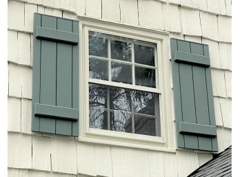 9 Sets Of Board & Batten Wood Shutters With Metal Shutter Caps - Main House