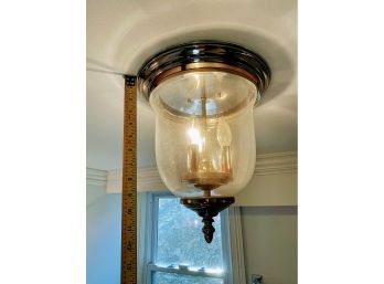 One Flush Mount Ceiling Fixtures- Clear Glass Shade - 3 Bulb