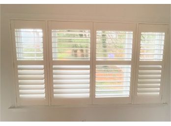 A Set Of 4 Hunter Douglas Hidden Tilt Shutters - Studio Living Room