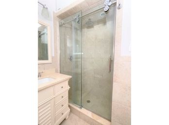 Frameless Sliding Glass Track Barn Shower Door Hardware With Glass Door Panels