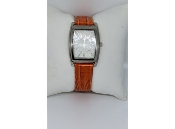 Anne Klein Orange Leather Band Watch