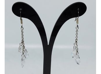 Cubic Zirconia And Sterling Silver Earrings