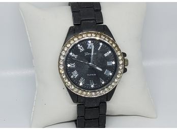 Geneva Platinum Crystal Bezel Watch