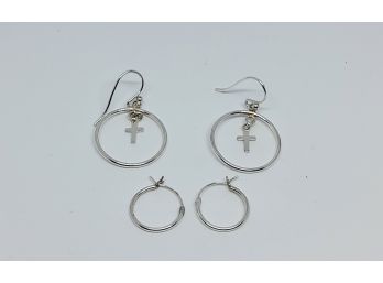 2 Pair Of Sterling Silver Earrings