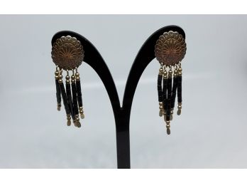 Sterling Silver Southwestern Style Beaded Earrings