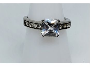 Beautiful CZ Sterling Silver Engagement Ring