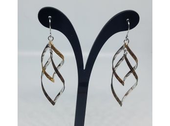 Fashion Two-Tone Spiral Earrings