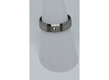 Stainless Steel Band With Clear Center Stone