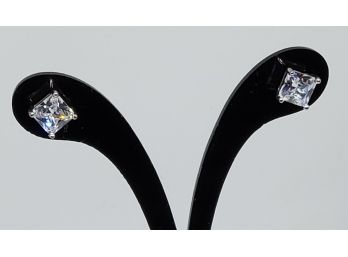 Sterling Silver CZ Stud Earrings