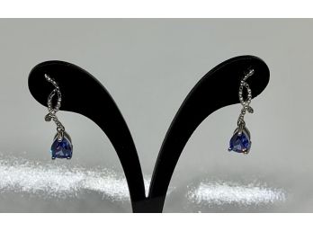 Beautiful 3/4 CTW Created Tanzanite Earrings