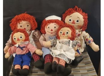 Collection Of Vintage Raggedy Ann And Andy Dolls