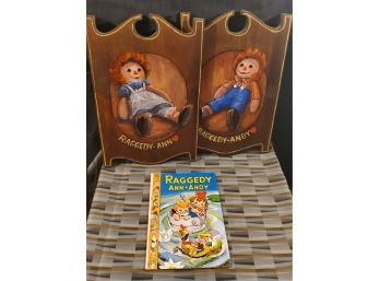 Beautiful Raggedy Ann & Andy Wood Paintings And Vintage 1948 Raggedy Ann & Andy Comic Book
