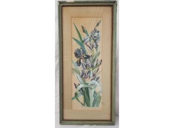 1901 AntiqueSigned Orchid Watercolor