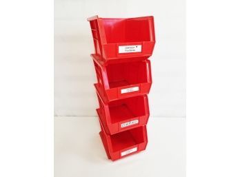 Four Small Akro Stackable Bins