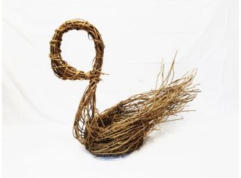 Swan Plant Holder Natural Woven Wood Vine Very Large