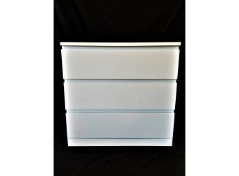 Modern Three Drawer White Dresser