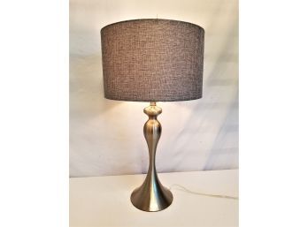Curvy Brushed Nickle Tabletop Lamp