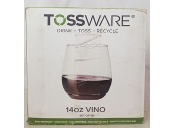 Tossware Set Of 48 Stackable, Shatterproof New Wine Glasses