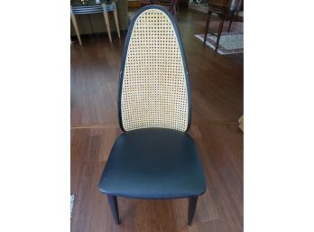 Mid Century Modern Stakmore Black Cane High Back Folding Chair