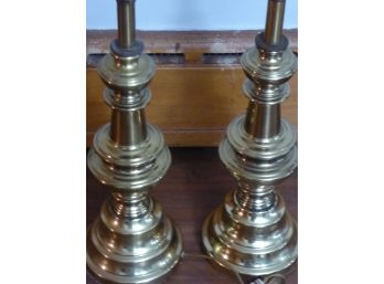 Pair Of Vintage Brass Lamps Stiffel Style