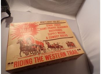 Old'  Riding The Western Trail ' Wagons In Original Box