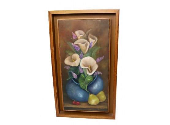 Signed Cala Lilly Floral Oil On Canvas Painting (PICK UP #2)