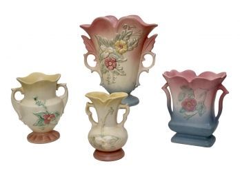 Set Of Four Hull Art Pottery 'Wildflower' Matte Finish Vases (PICKUP #2)