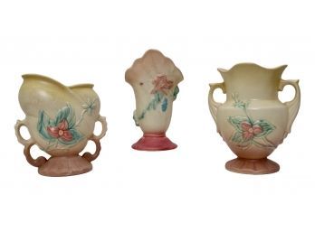Set Of Three Hull Art Pottery 'Wildflower' Matte Finish Vases (PICK UP #2)