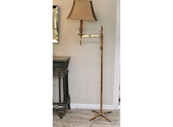 Vintage Wrought Iron And Gold Gilt Distressed Floor Lamp (PICK UP #2)