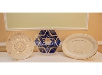 Three Judaica Platters (PICK UP #1)