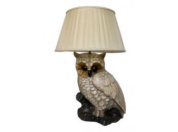Massive Owl Lamp With Pleated Shade (PICKUP #2)