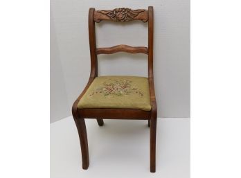 Antique Needlepoint Oak Child's Chair (PICKUP #2)