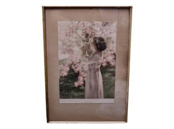 Framed Original Early Print 'Blossom Time' By Bessie Pease Gutmann (PICK UP #2)