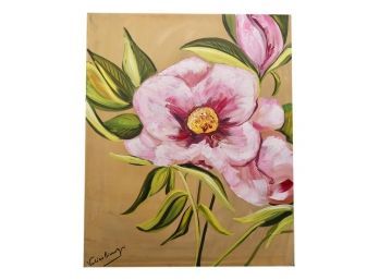Signed Oil On Canvas Floral Painting Purchased In France - Retail $600 (PICKUP #2)