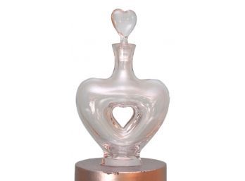 Vintage Kosta Boda Atlantis Heart Shaped Art Glass Bottle With Stopper (PICK UP #1)