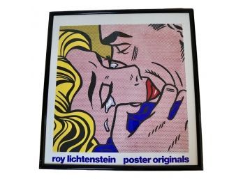 Roy Lichtenstein 'Kiss V' Framed Original Poster (PICK UP #1)