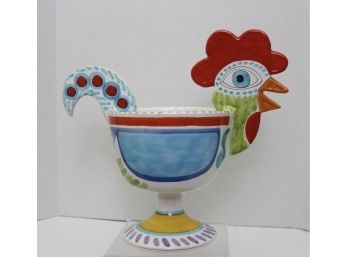 Vintage Italian DeSimone Pottery Rooster Bowl Centerpiece (PICK UP #2)