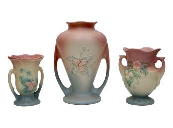 Set Of Three Hull Art Pottery Wildflower Vases (PICK UP #2)