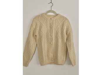 Vintage Saks Fifth Avenue Women's Wool Button Cardigan Sweater Size Small - Medium