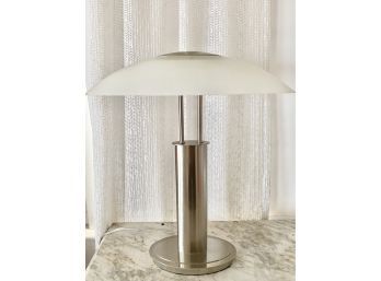 Avalon Modern 2 Tone Table Lamp 19' H Frosted Glass Shade 3 Way Touch Switch Tested & Working