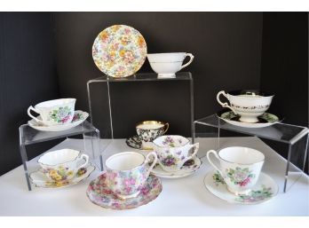 Lot Of 8 Gorgeous All English Vintage Cups And Saucers