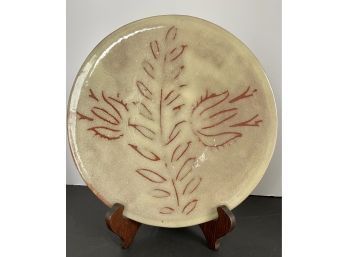 Beautiful Red Clay Platter 12' Wide Possibly Japanese