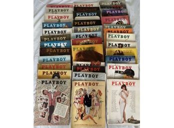 Lot Of 36 Playboy Magazines From The 1960's Decade Lot # 2 ( READ Description)