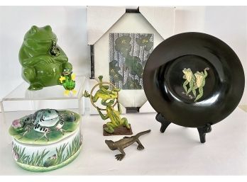 Frog And Salamander Lot - Petite Choses USA - Andrea By Sadek - Planter - New Framed Print Others