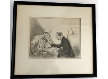 Vintage Honore  Daumier  'ringlets Court Judge Plaidez Justice' Signed Print  L.A. Bigelow Art Dealers Boston