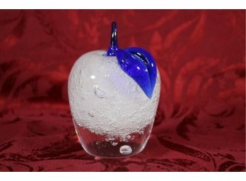 Glass Apple Paperweight